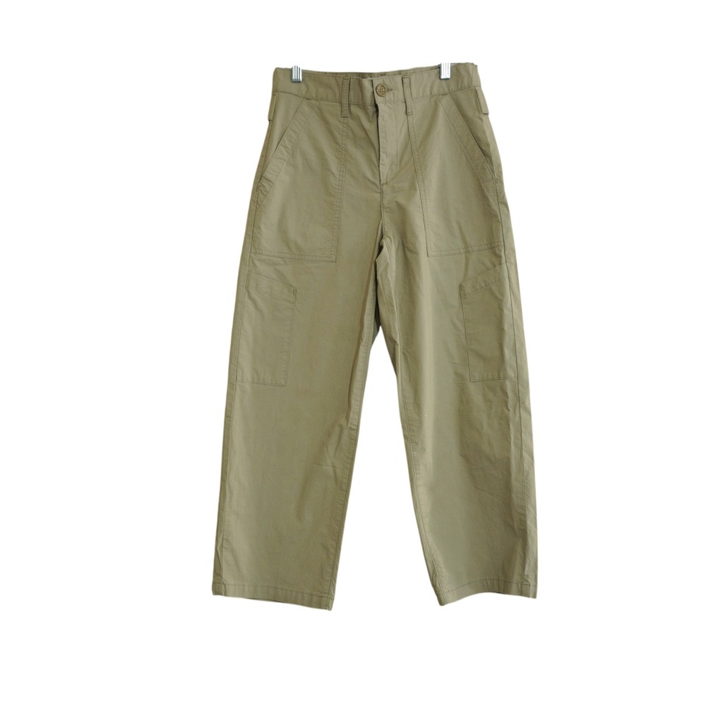 Agolde Los Angeles Khaki Tan Cargo Utility Wide Leg Cropped Pants Womens Size 25